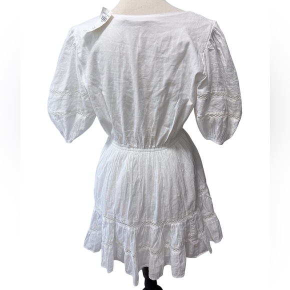 NWT Abercrombie & Fitch Puff Sleeve Button-Through Mini Dress Size Small Petite - Picture 7 of 9